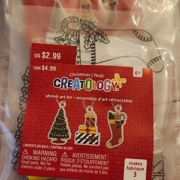Creatology Christmas Shrink Art Kit Lot Of 6 holiday tree stocking stuffers - Picture 2 of 2